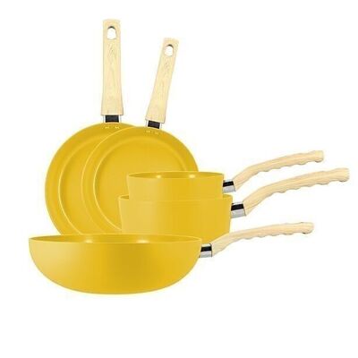 set de azafrán de 5 piezas
cacerola wok
inducción de aluminio