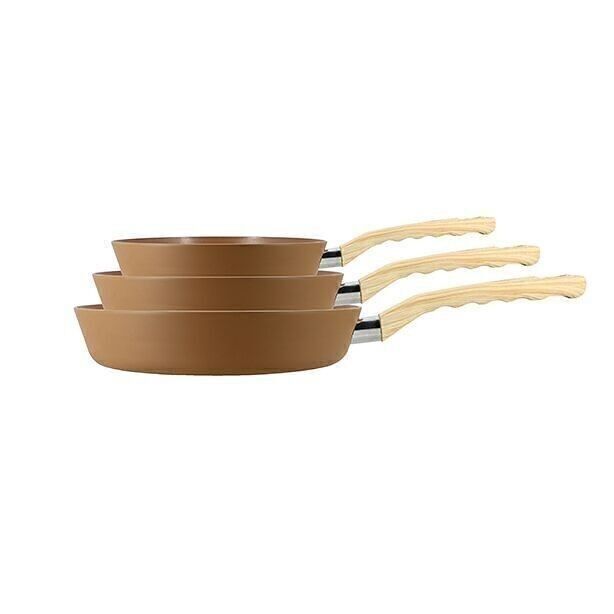 Buy wholesale Set of 3 hazelnut pans made of compatible aluminum