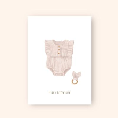 Karte zur Geburt "Hello little one" A6 Karte Baby Glückwunsch zur Geburt