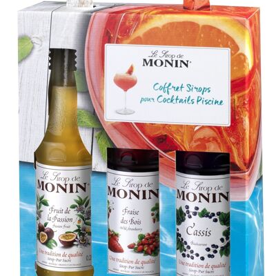 Confezione regalo Piscina MONIN per aromatizzare i tuoi cocktail per la Festa della Mamma - Aromi Naturali - 3x25cl