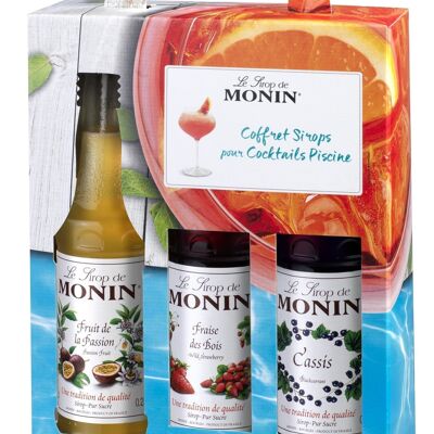 Coffret cadeau Piscine MONIN pour aromatiser vos cocktails de le fête des mères - Arômes naturels -  3x25cl