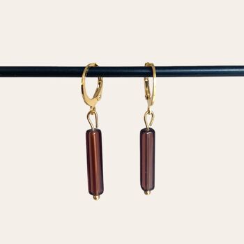 Boucles d'oreilles | Verre aubergine 1