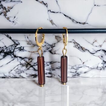 Boucles d'oreilles | Verre aubergine 2