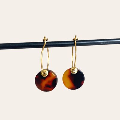 Earrings | Circle brown