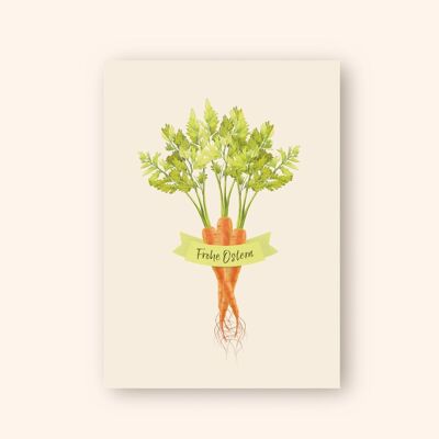 Easter card "Carrots" A6 Easter greetings card for Easter