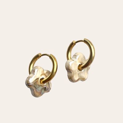 Earrings | Greek flower mini nude