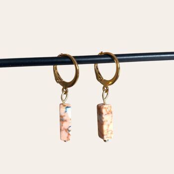 Boucles d'oreilles | marbre de pêche 1