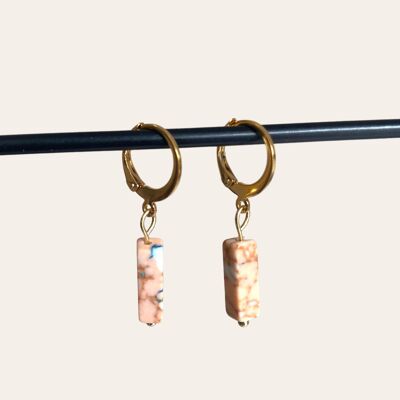 Earrings | peach marble