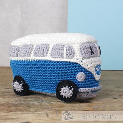 DIY Crochet Kit - Retro Bus Blue