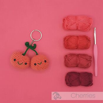 Kit de crochet DIY - Porte-sac Cerises 3