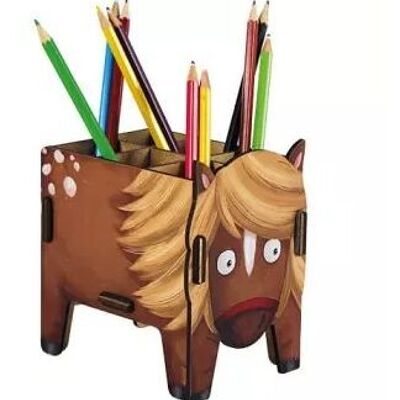 Pen box four-legged friend - pony made of wood