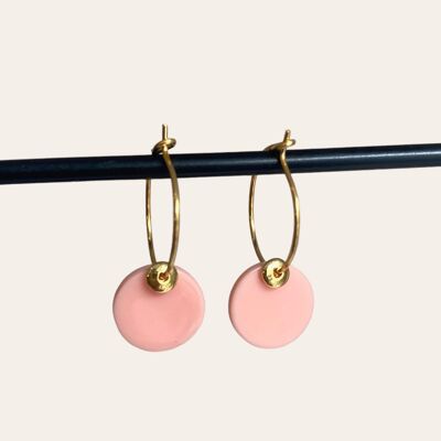 Boucles d'oreilles | Cercle rose