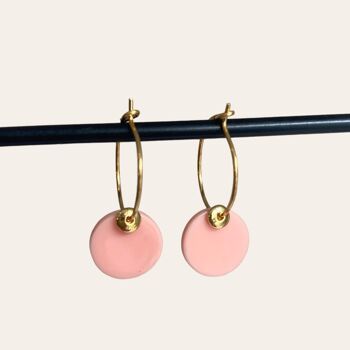 Boucles d'oreilles | Cercle rose 1