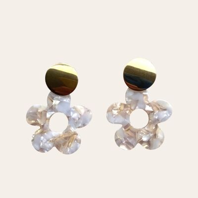 Boucles d'oreilles | Marbre fleur nue