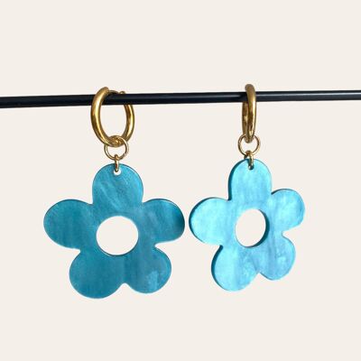 Boucles d'oreilles | Fleur bleue