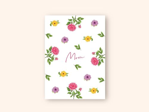 Karte zum Muttertag "Mom" A6 Muttertagskarte Karte Mama