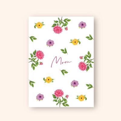 Karte zum Muttertag "Mom" A6 Muttertagskarte Karte Mama