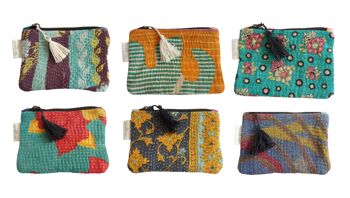 Set de 6 pochettes petit format en Kantha N°25 1