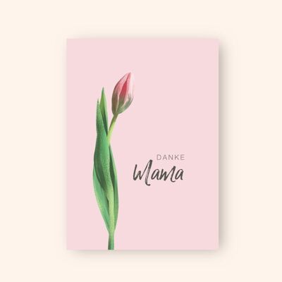 Karte zum Muttertag "Tulpe" A6 Muttertagskarte Danke Mama