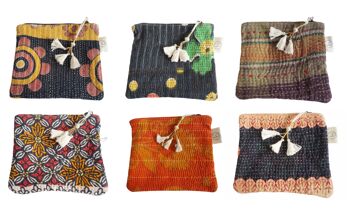 Set de 6 pochettes en Kantha N°66 1