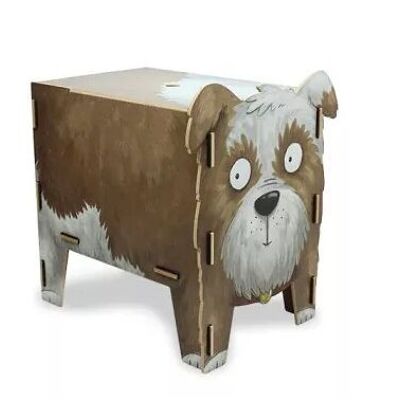 Stool four-legged - dog made of wood