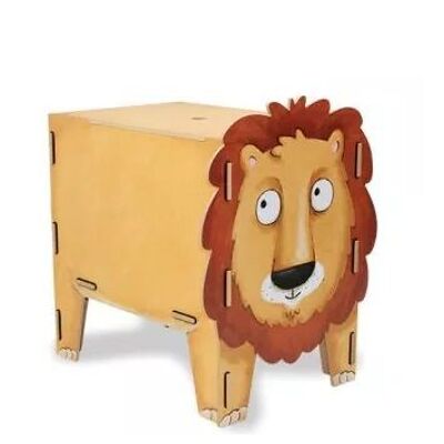 Stool four-legged - lion made of wood