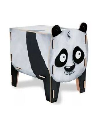 Tabouret à quatre pieds - Panda en bois 1