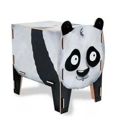 Stool four-legged - Panda made of wood