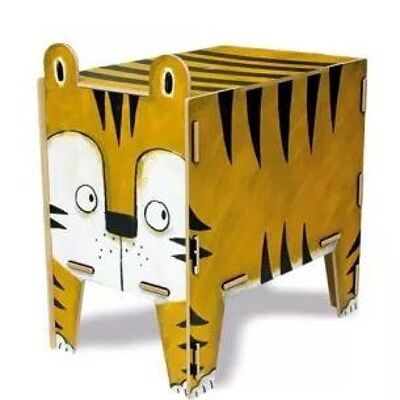 Stool four-legged - tiger made of wood