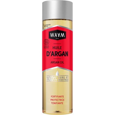 WAAM Cosmetics – Huile végétale d’Argan – 100% pure et naturelle – Première pression à froid – Soin pour cheveux, peaux et ongles – 75ml