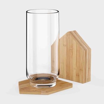 Sous-verres de maison | Ensemble de 4 sous-verres magnétiques en bambou durable 1