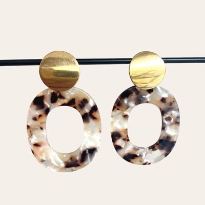 Earrings | Marble oval