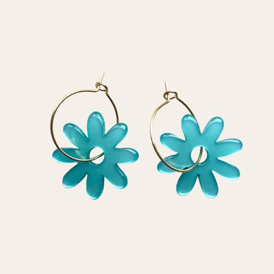 Boucles d'oreilles | Fleur bleue