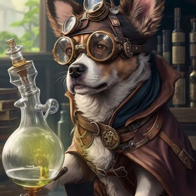 Pósteres o imanes de perros Steampunk