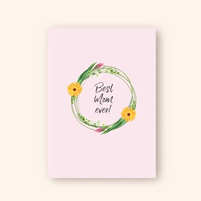 Muttertagskarte "Blumenkranz" A6 Karte zum Muttertag Grüße für Mama