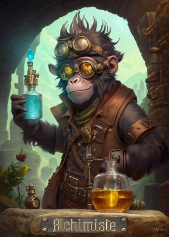 Monkey alchimiste steampunk 1