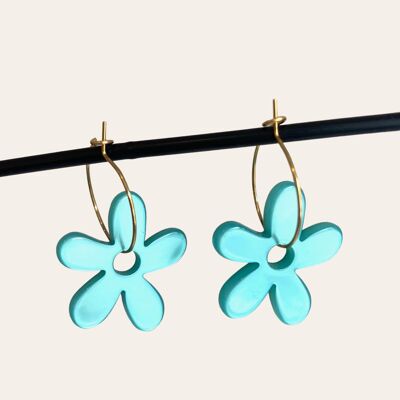 Boucles d'oreilles | Fleur bleue