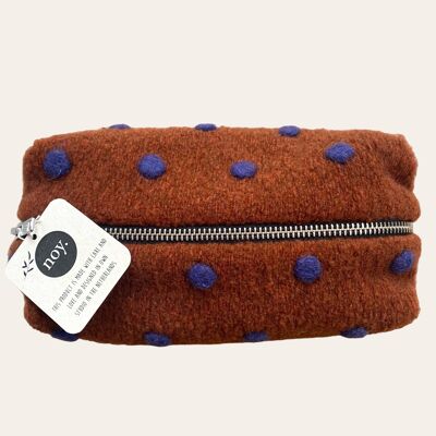 Pencil case block | Dark orange dots