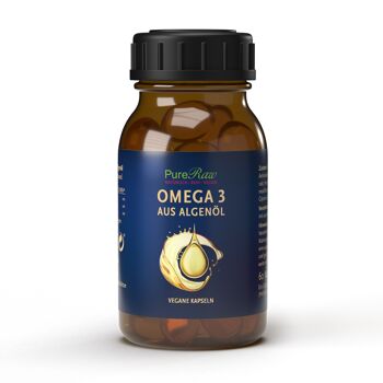 Oméga 3 d'huile d'algues en capsules (paquet mensuel) 60 capsules