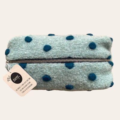 Pencil case block | Ice blue dots