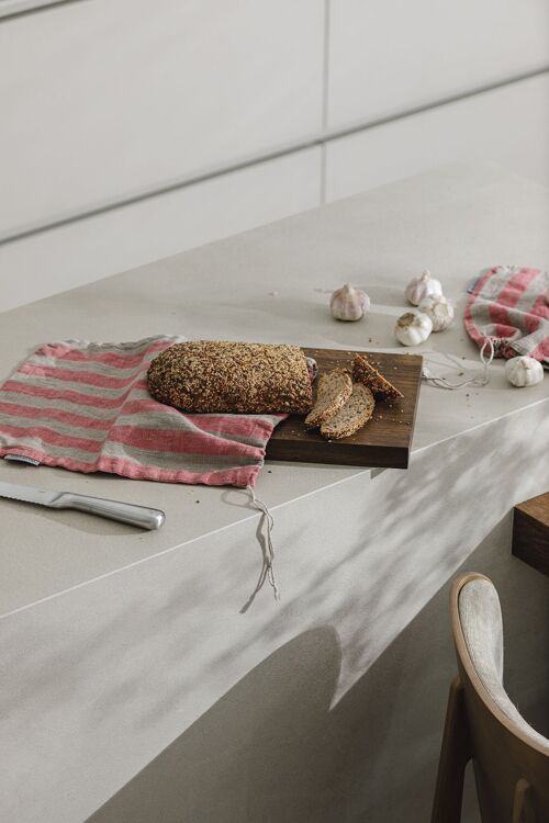 Bread keeper bag / Pink stripes 30x40cm