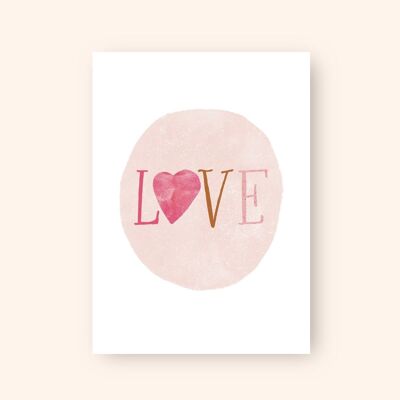 Tarjeta de San Valentín "Love", tarjeta A6 para el Día de San Valentín, saludos de novia