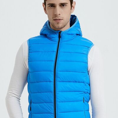 Sky blue mid-season light sleeveless down jacket