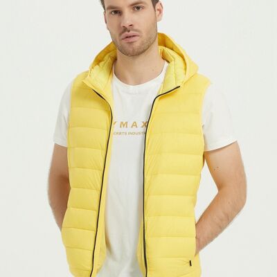 Yellow mid-season light sleeveless down jacket