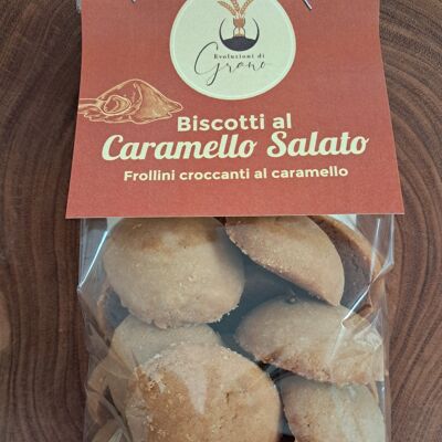 Biscotti al caramello salato - frollini al caramello con panna di latte confezione da 200g