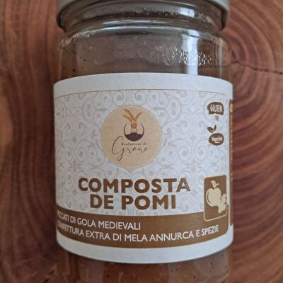 Compote of pomi - apple, annurca, ginger and cardamom jam, 330g jar