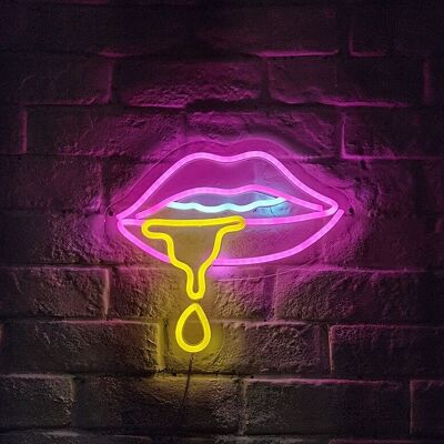 OHNO Woonaccessoires Neon Sign - Lips 1 - Neon Verlichting - Roze