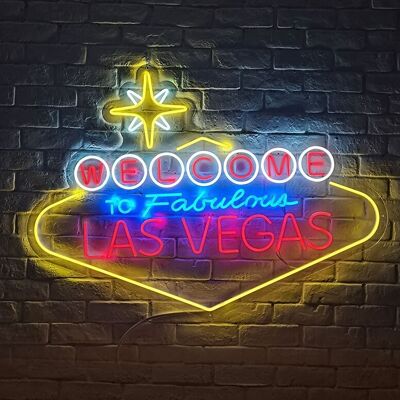 OHNO Woonaccessoires Neon Sign - Las Vegas - Neon Verlichting - Geel