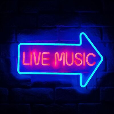 OHNO Woonaccessoires Neon Sign - Live Music - Neon Verlichting - Roze