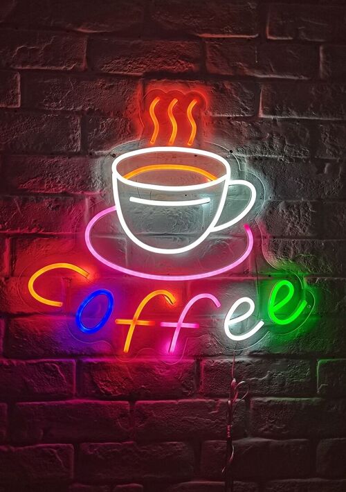 OHNO Woonaccessoires Neon Sign - Koffie - Neon Verlichting - Blauw